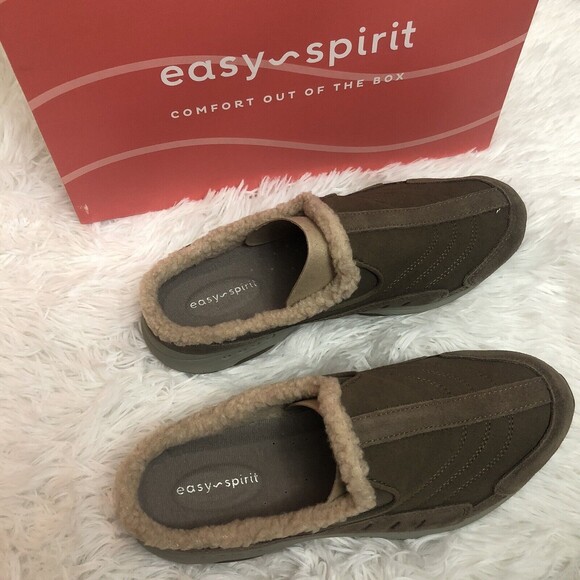 New Easy Spirit Size 8.5 Travelfuzz Mule Beige 240 Shoes - Picture 1 of 6